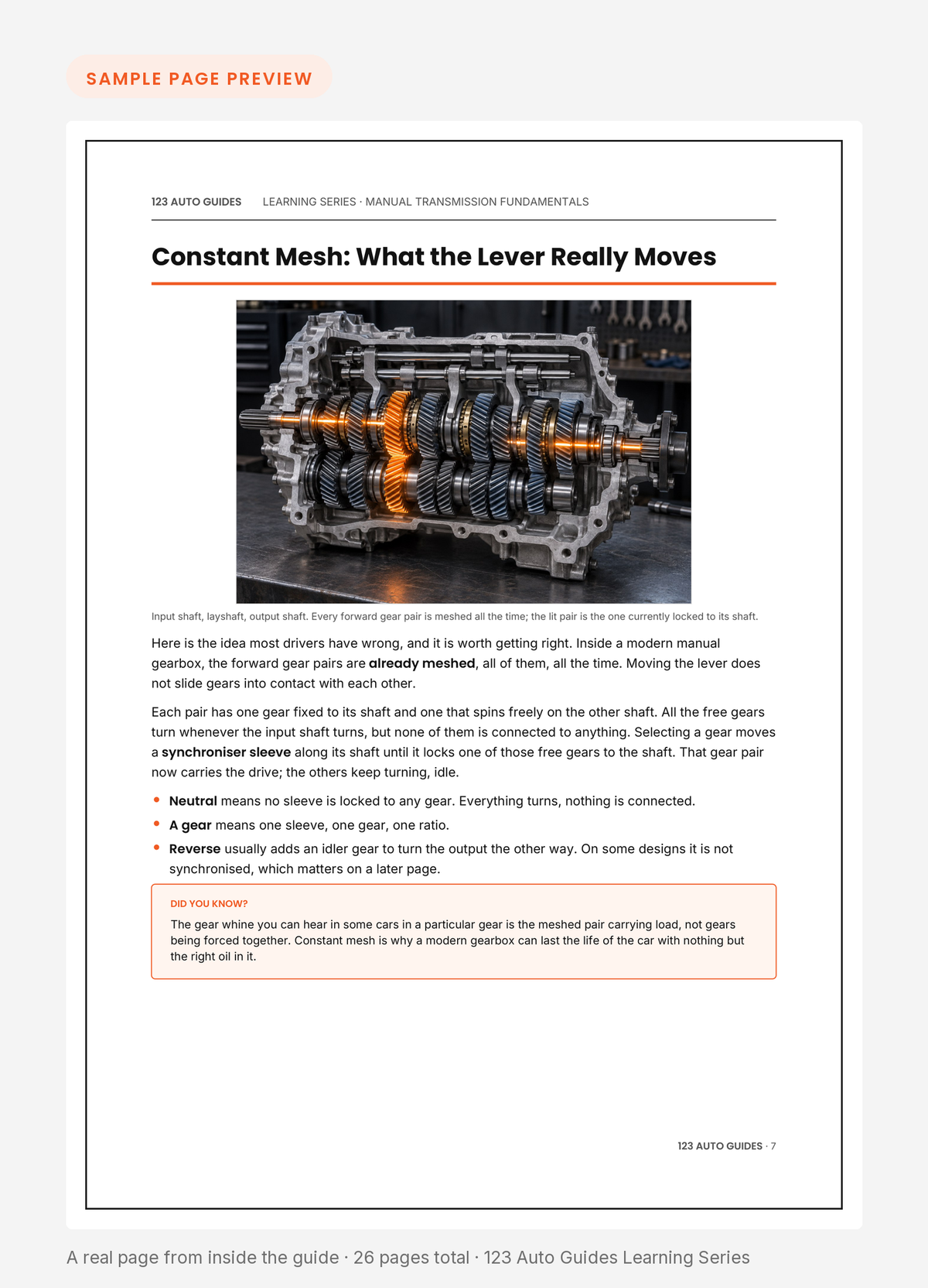 Sample page from Manual Transmission Fundamentals