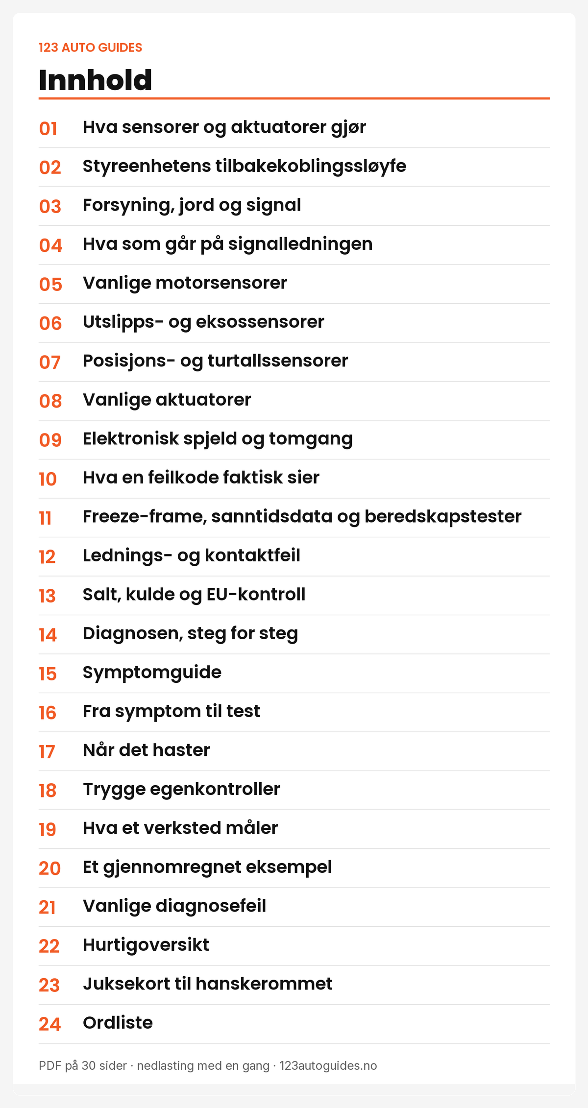 Innhold: 24 kapitler om sensorer og aktuatorer